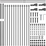  Vrtna Ograda 4 pcs Siva 6,8 x 0,8 m Čelik s prahom | shoptok.hr