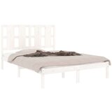 Okvir za krevet od masivne borovine bijeli 140 x 190 cm | shoptok.hr