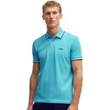 Boss Paddy Piqué Polo Shirt Open Blue Plava | shoptok.hr