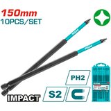 Total 10-delni set udarnih nastavkov za izvijač 150mm/ industrial (TACIM16PH263) | Shoptok.si