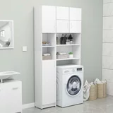 vidaXL Komplet omar za pralni stroj bele barve iverna plošča