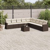 vidaXL 10-dijelni set vrtnih sofa od poliratana s jastucima smeđi | shoptok.hr