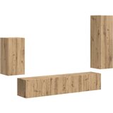  Set TV komoda Zidne 3 pcs Umjetnički hrast Konstruirano drvo | shoptok.hr