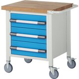 eurokraft pro pomična delovna miza, izvedba z ogrodjem, 3 predali, odlagalna polica, šxg 750 x 700 mm | Shoptok.si