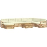 vidaXL Zunanja garnitura za sedenje z blazino 9 pcs Bela in krem, (5000280029) | Shoptok.si