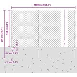 vidaXL Ograda od lančanih veza s 22 U stupa Zelena 1,6x25 m Čelik | shoptok.hr