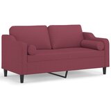  Dvosjed s ukrasnim jastucima boja vina 140 cm od tkanine | shoptok.hr