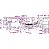  Set vanjskih sofa 8 pcs Prirodna i Svjetlosiva | shoptok.hr