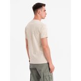 Ombre Men's T-shirt with print and round neckline - cream | shoptok.hr