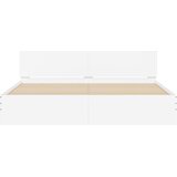  Okvir kreveta s uzglavljem i LED svjetlima bijeli 200 x 200 cm | shoptok.hr