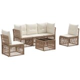 vidaXL Vrtna sedežna garnitura 6 pcs Bež poli ratan, (5000271170) | Shoptok.si
