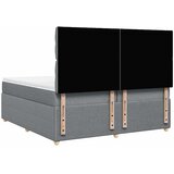  Krevet s oprugama i madracem svjetlosivi 200 x 200cm od tkanine | shoptok.hr