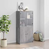  Visoka omara z vrati siva sonoma 68x37x142 cm inženirski les | Shoptok.si