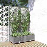 Maison Chic Cvetlično korito - Cvetlični Lonec z oporno mrežo svetlo sivo 80x40x121,5 cm PP, (21788512) | Shoptok.si