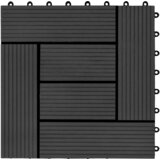  Pločice za decking 22 pcs Crna 30 x 30 cm Drvoplastična smjesa | shoptok.hr