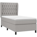  Krevet s oprugama i madracem svjetlosivi 100x200 cm od tkanine | shoptok.hr