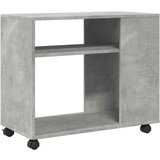 vidaXL Stranska mizica s koleščki betonsko siva 70x35x60 cm inž. les | Shoptok.si