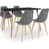 vidaXL Jedilna garnitura 5-delna siva | Shoptok.si
