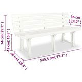  Klupa 145 5 cm plastična bijela | shoptok.hr
