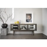 Rowico Rjava vitrina v hrastovem dekorju z drsnimi vrati 170x75 cm Hazelton – | Shoptok.si
