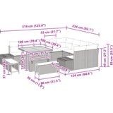  12-dijelni vrtni sofa set s jastučićima Bež Poli Ratan Acacia | shoptok.hr