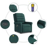 vidaXL Masažni naslanjač s funkcijo vstajanja temno zeleno blago | Shoptok.si