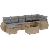 Maison Chic Seti vrtnega pohištva - Vrtna garnitura - Vrtni pohištvo set 8-delna z blazinami bež poli ratan, (21799018) | Shoptok.si