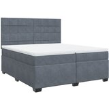 vidaXL Box spring postelja z vzmetnico temno siva 200x200 cm žamet, (21307670) Cene