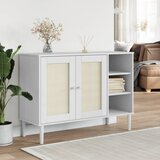vidaXL Komoda SENJA bijela izgled ratana 112x40x80 cm masivna borovina Cijene