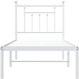  Metalni okvir krevet bez madraca s uzglavljem bijeli 75x190 cm | shoptok.hr
