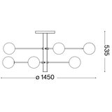 Ideal Lux led luster na šipci cosmopolitan 12xG9/3W/230V prečnik 145 cm crna | Eponuda.com