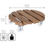 Wagner Pomični podstavek za lončnice, WPC, nosilnost 150 kg, DxŠ 385 x 385 mm, oker barve | Shoptok.si