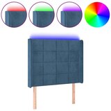 The Living Store led posteljno vzglavje temno modro 93x16x118/128 cm žamet - led vzglavje, (21418661) | Shoptok.si