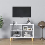 Maison Chic TV omarica - TV stojalo - Televizijska omarica s trdnimi lesenimi nogami bela 69,5x30x50 cm, (21698740) | Shoptok.si