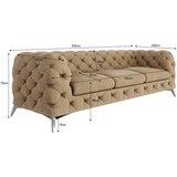 Ropez Svetlo rjava žametna sedežna garnitura 243 cm Chelsea – | Shoptok.si