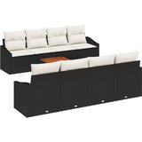  9-dijelni set sofe za vrt s jastučićima Crni Poli Ratan Akacija | shoptok.hr