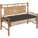  Klupa s jastukom 120 cm od bambusa | shoptok.hr