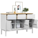 vidaXL Garderobna omara FLORO bela 114x43x74 cm trdna borovina | Shoptok.si