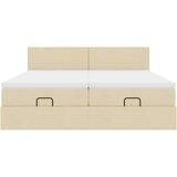  Otomanski okvir kreveta s madracima krem 200x200cm od tkanine | shoptok.hr