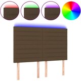  Posteljno vzglavje temno rjavo 144x5x118/128 cm blago, (20954549) | Shoptok.si