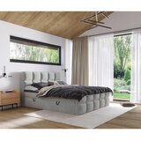 XORA POSTELJA Z VZMETNICO 140 cm x 200 cm , tekstil srebrne barve | Shoptok.si
