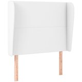 Maison Chic Vzglavna omarica - Nočna omarica - Posteljna omarica z ušesi belo 103x23x118/128 cm umetno usnje, (21709731) | Shoptok.si