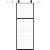 Furnova Drsna vrata z opremo 76x205 cm ESG steklo in aluminij, (21945184) u