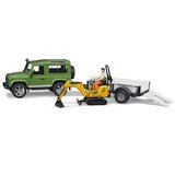 Bruder Džip Land Rover Defender sa prikolicom, JCB bagerom i figurom | Eponuda.com