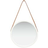 vidaXL zidno ogledalo s remenom 40 cm bijelo | shoptok.hr
