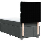 vidaXL Box spring postelja z vzmetnico temno siva 90x200 cm blago | Shoptok.si