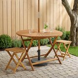  Preklopni vrtni stol Prirodna Ø110 x 75 cm Čvrsto drvo akacije | shoptok.hr