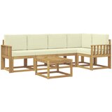  Set vanjskih sofa 6 kom. Bijela i krem Čvrsto drvo akacije | shoptok.hr