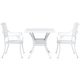  3-delni vrtni bistro set v beli barvi iz litega aluminija, (22015343) | Shoptok.si