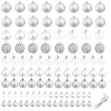  Set božićnih kuglica 100 komada 3/4/6 cm srebrni | shoptok.hr